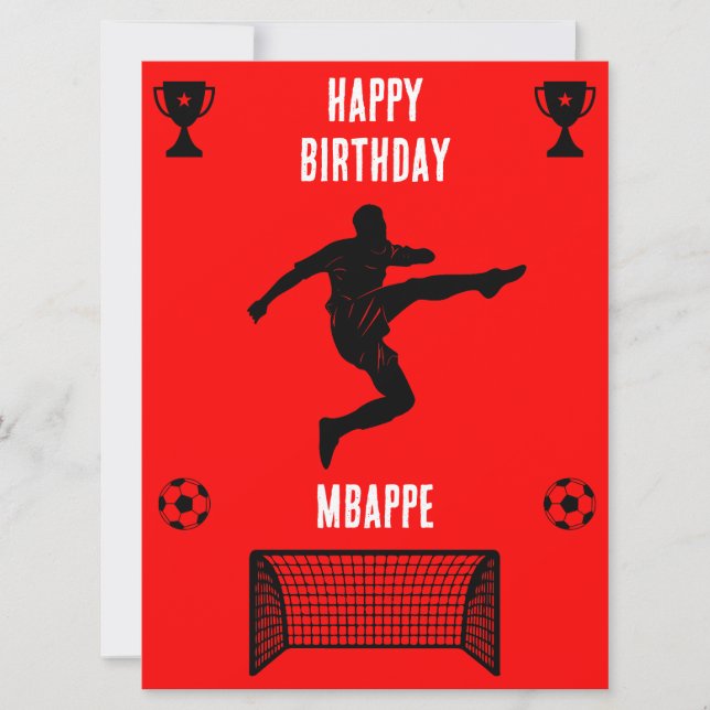 Cartel de cumpleaños del fútbol de fútbol (Anverso)