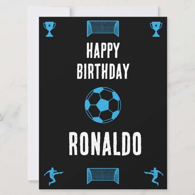 Cartel de cumpleaños del fútbol de fútbol (Anverso)