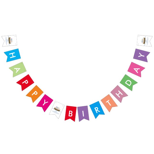 Cartel de cumpleaños feliz con torta y velas (Todo)