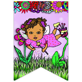 Cartel de cumpleaños feliz morado de hadas