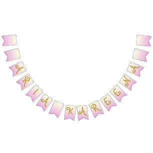Cartel de cumpleaños feliz Ombre Beige rosado