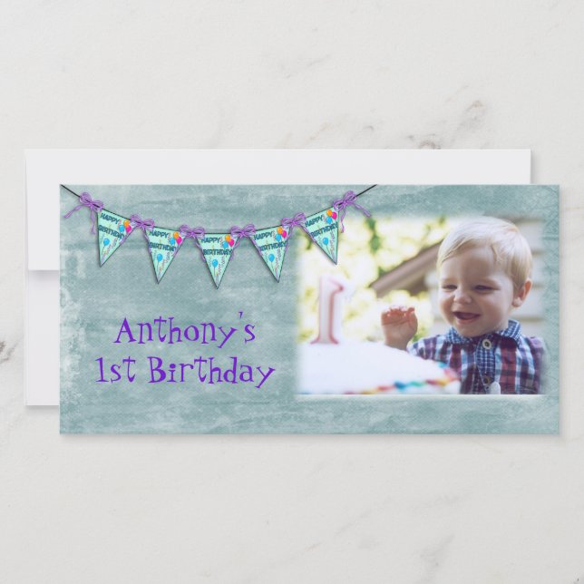 Cartel de cumpleaños - Tarjeta fotográfica (Anverso)