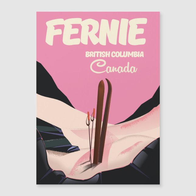 Cartel de esquí de Fernie Columbia Británica (Anverso)