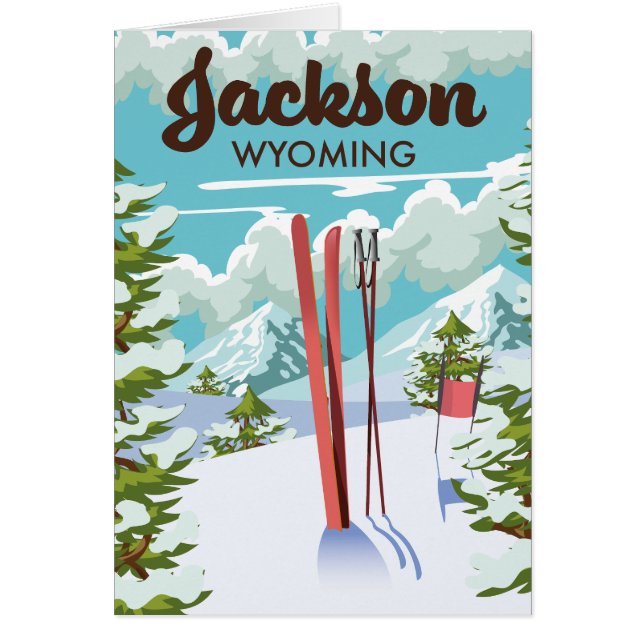 Cartel de esquí de Jackson Wyoming (Frente)