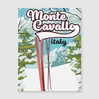 cartel de esquí de monte cavallo Italia