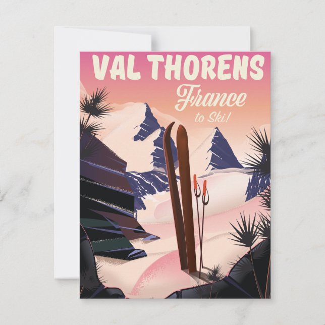 Cartel de esquí de Val Thorens, Francia (Anverso)
