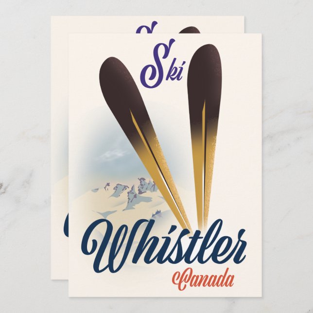 Cartel de esquí de Whistler Canadá (Anverso / Reverso)