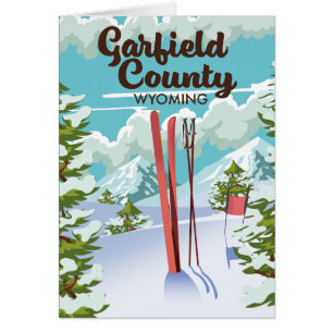 Cartel de esquí del condado de Garfield Wyoming