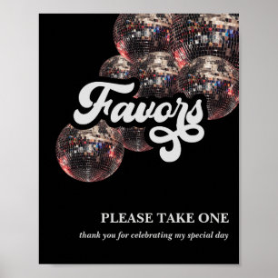 Cartel de Favor de Bola de Discoteca de Decoración