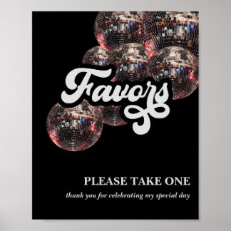 Cartel de Favor de Bola de Discoteca de Decoración