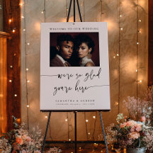 Cartel de Foto de Boda con Letra Elegante Moderna 
