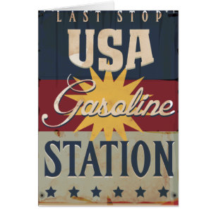 Cartel de gasolina vintage
