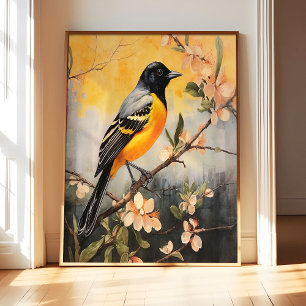 Cartel de impresión de arte de Baltimore Oriole, a