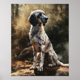 Cartel de Impresión de Arte de Perro Setter Inglés