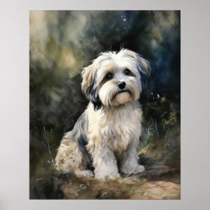 Cartel de Impresión de Arte de Perro Terrier Tibet