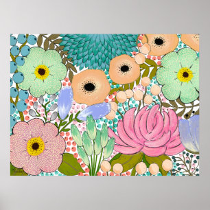 Cartel de Impresión de Artista Botánico Floral