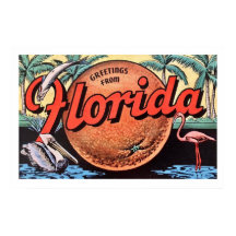 Cartel de impresión retro Florida Naranja