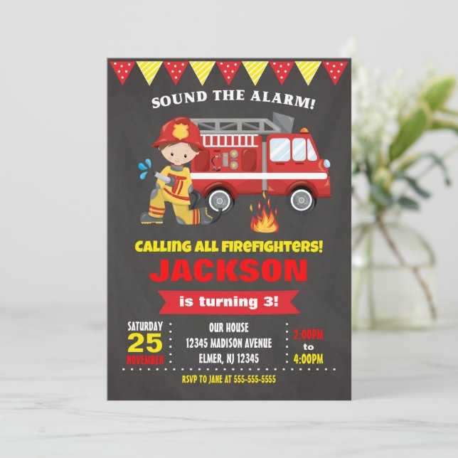 Tarjeta Niño Camión Bomberos Designer Greetings Tarjeta De Cumpleaños Juvenil Troquelada Con Diseño De Camión De Bomberos Rojo Con Luces Moradas Para Nieto Tarjeta Padre Diseño Infantil