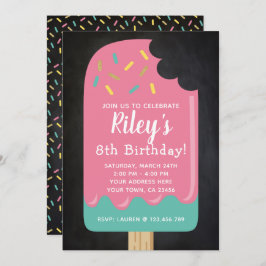 Cartel de invitación de cumpleaños Popsicle