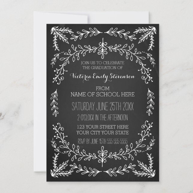 Cartel de invitación de la fiesta de graduación fo (Reverso)