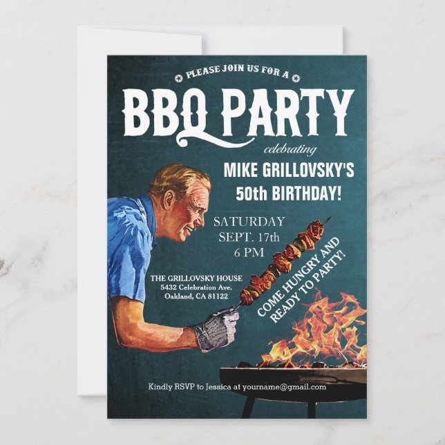 Cartel de invitaciones a la fiesta de cumpleaños d (Anverso)