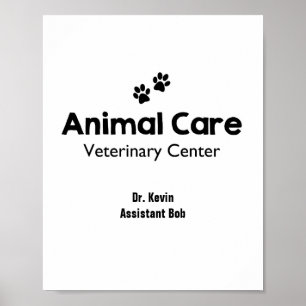 Cartel de juego de veterinario para niños Arte de