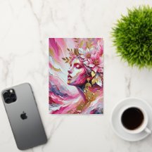 Cartel de la cara de mujer elegante abstracta con