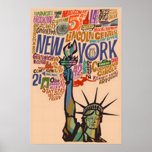 Cartel de la ciudad de Nueva York Arte Ciudad Impr