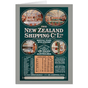Cartel de la compañía naviera de Nueva Zelandia Vi