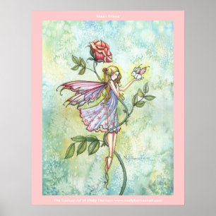 Cartel de la impresión de la Hada Flor Bunny