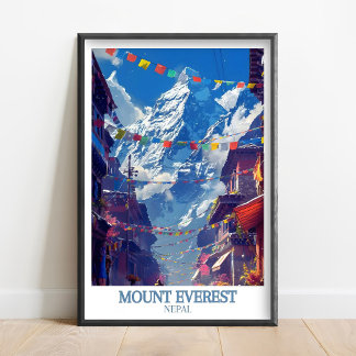 Cartel de la impresión del Monte Everest - Póster 