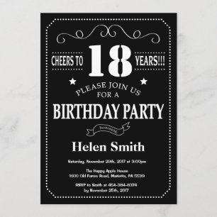 Cartel de la invitación por el cumpleaños 18