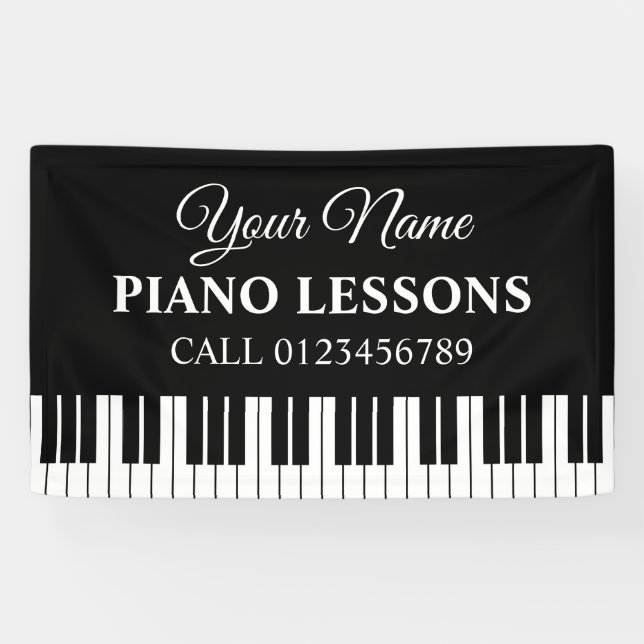Cartel de la pancarta de clases de piano Personali (Horizontal)