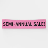 Cartel de la pancarta simple rosa negro semianual 