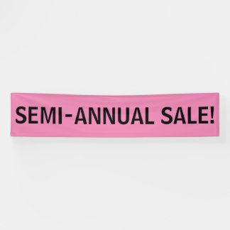 Cartel de la pancarta simple rosa negro semianual 