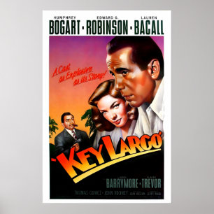 Cartel de la película Key Largo 1948 IMPRESIÓN A5-