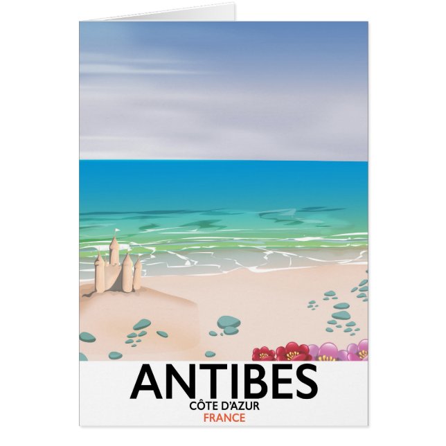 Cartel de la playa de Antibes Francia (Frente)