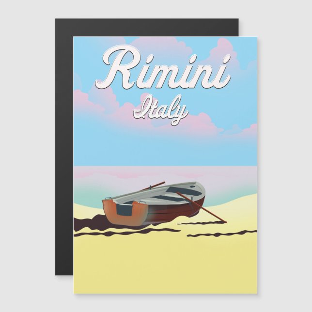 Cartel de la playa de Rímini Italia (Anverso/Reverso)