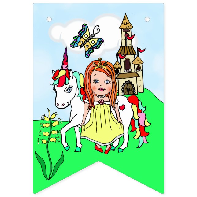 Cartel de la princesa amarilla feliz cumpleaños (Decimosexta bandera)