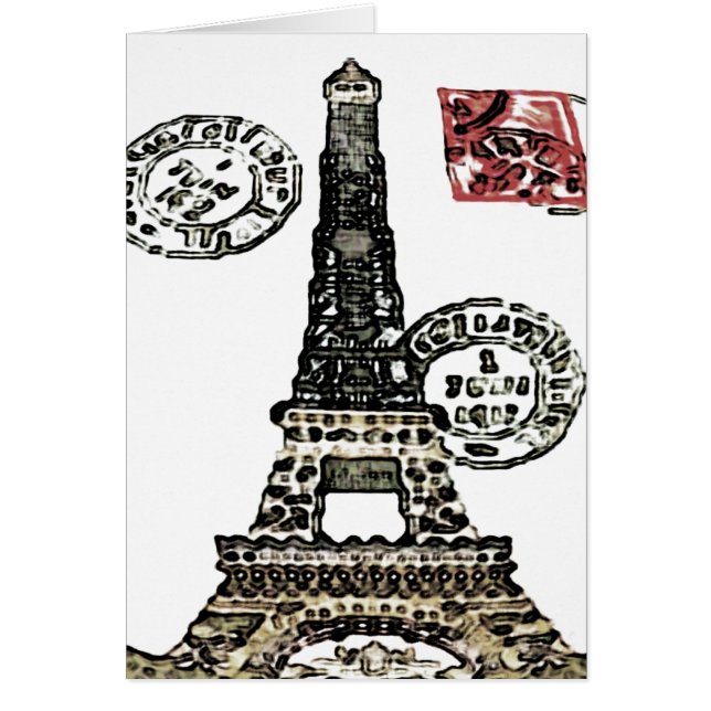 Cartel de la Torre Eiffel - Tarjeta (Frente)