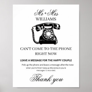 Cartel de Libro de Visitas de Audio de Boda con Bu