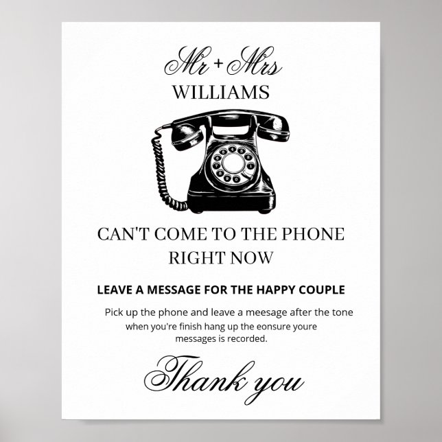 Cartel de Libro de Visitas de Audio de Boda con Bu (Frente)