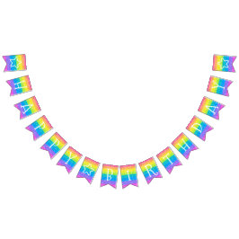 Cartel de los Fiestas arcoiris de cumpleaños para