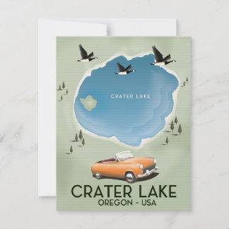 Cartel de mapa de viaje a Crater Lake Oregon
