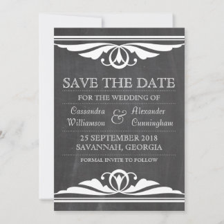 Cartel de marfil deco Guardar la invitación de fec
