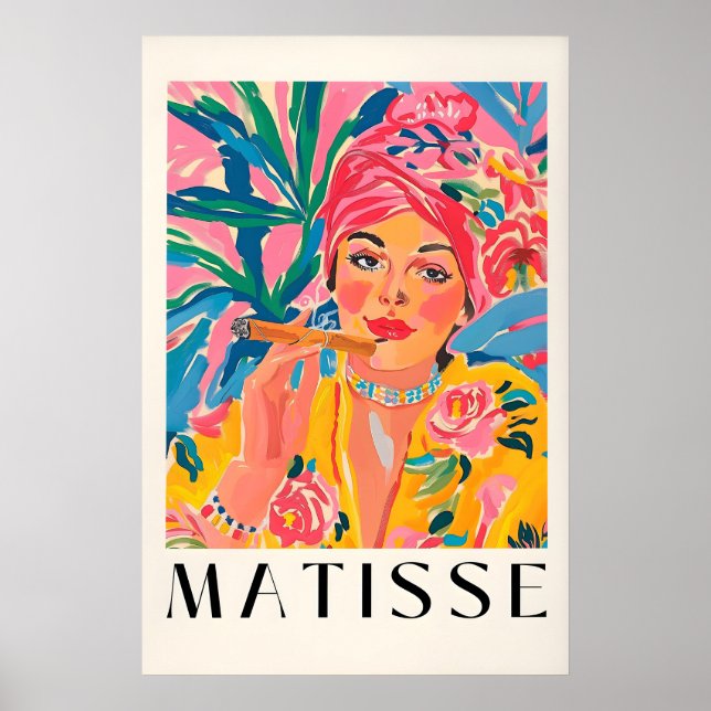 Cartel de mujer fumando, impresión de Matisse, cig (Frente)