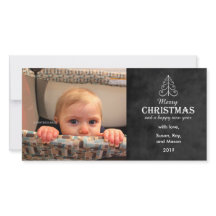 Cartel de navidad con foto de árbol