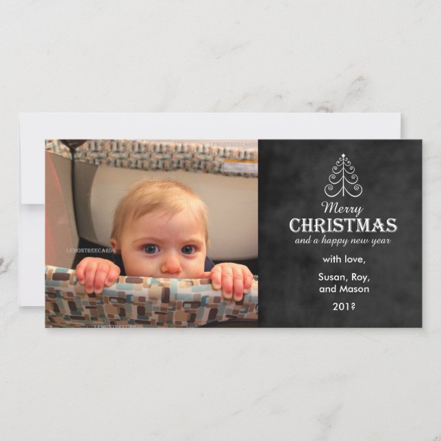 Cartel de navidad con foto de árbol (Anverso)