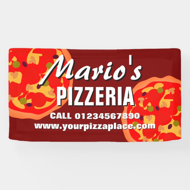 Cartel de pancarta de restaurante de pizza para pi (Horizontal)