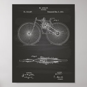 Cartel de Patentes de Arte de Bicicleta 1893